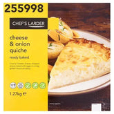 Chefs Larder Cheese & Onion Quiche 1.27kg  Adomoo